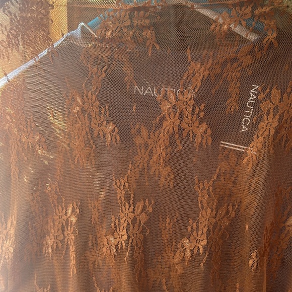 RUFFLED MOCK NECK LACE SHIRT , 2x, oversized / fits like a Large / nwt/ soft ๐ - Picture 3 of 8